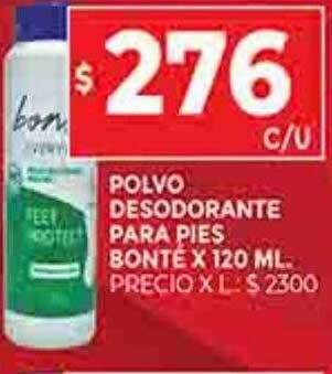 Supermercados DIA Polvo desodorante para pies bonte oferta