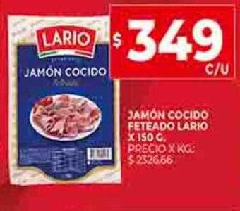 Supermercados DIA Jamon cocido feteado lario oferta