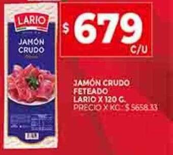 Supermercados DIA Jamon crudo feteado lario oferta