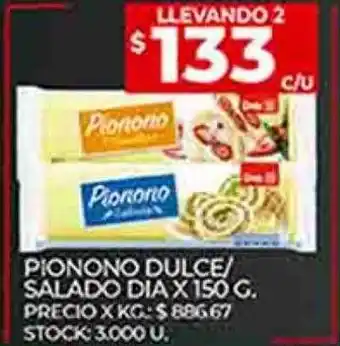 Supermercados DIA Pionono dulce salado oferta