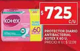 Supermercados DIA Protector diario antibacterial kotex oferta