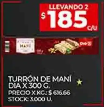 Supermercados DIA Turron de mani oferta