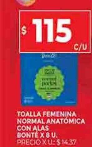Supermercados DIA Toalla femenina normal anatomica con alas bonte oferta