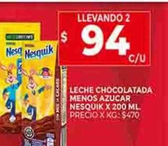 Supermercados DIA Leche chocolatada menos azucar nesquik oferta