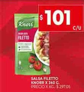 Supermercados DIA Salsa filetto knorr oferta