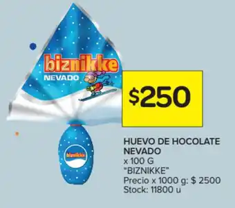 Carrefour Market Biznikke Hueva de Chocolate Nevado x 100 g. oferta