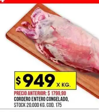 Coto Cordero Entero Congelado oferta