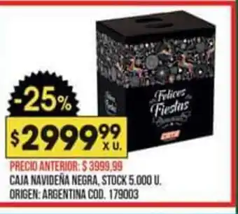 Coto Caja Navideña Negra oferta