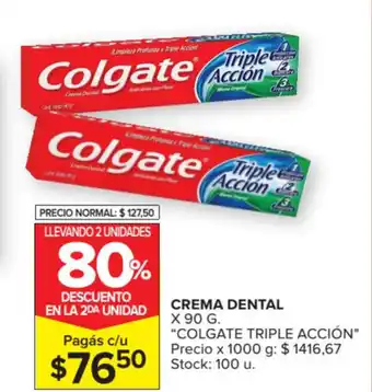 Carrefour Market Colgate Triple Acción Crema Dental 90 g. oferta