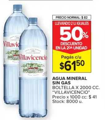 Carrefour Market Villavicencio Agua Mineral Sin Gas Boltella 2000 cc. oferta