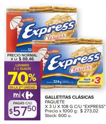 Carrefour Market Express Galletitas Clásicas 3 u x 108 g c/u oferta