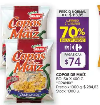 Carrefour Market Granix Copos de Maíz Bolsa 400 g. oferta