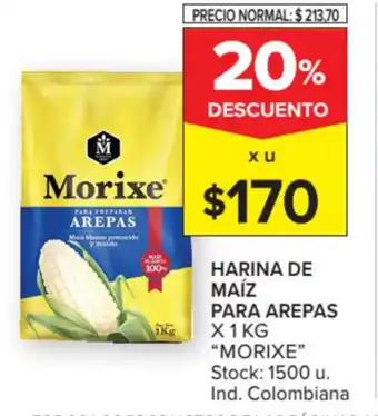 Carrefour Market Morixe Harina de Maíz para Arepas 1 kg oferta