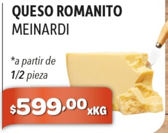 El Milagro Mayorista Queso Romanito Meinardi a partir de 1/2 pieza oferta
