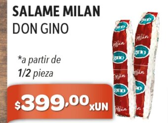 El Milagro Mayorista Salame Milan Don Gino a partir de 1/2 pieza oferta