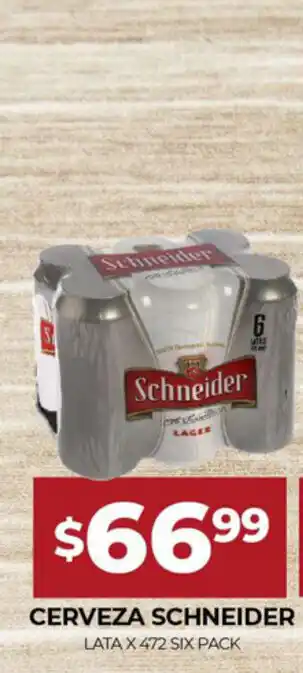 Supermercados Tadicor Cerveza Schneider Lata x 472 Six Pack oferta