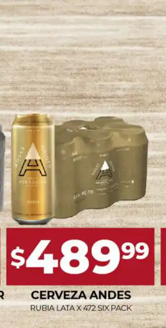 Supermercados Tadicor Cerveza Andes Rubia Lata x 472 Six Pack oferta