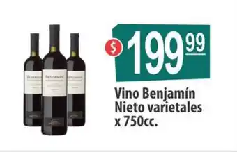 Autoservicio Capo Vino Benjamín Nieto varietales x750 cc oferta