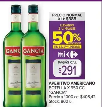Carrefour Market Gancia Aperitivo americano x 950 cc oferta