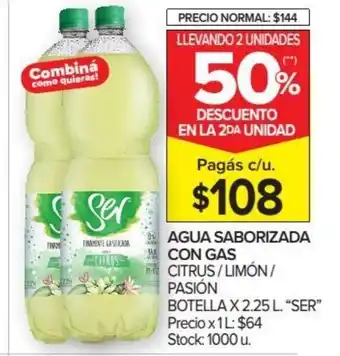 Carrefour Market Ser Agua Saborizada Con Gas x2.25 L oferta