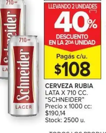 Carrefour Market Schneider Cerveza Rubia x710 cc oferta