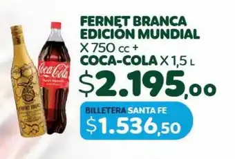 Fernet branco edicion mundial x 750 cc + coca-cola
