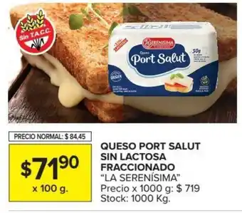 Carrefour Market La Serenísima Queso Port Salut Sin Lactosa Fraccionado x1000g oferta