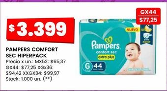 Changomas Pampers comfort sec hiperpack oferta