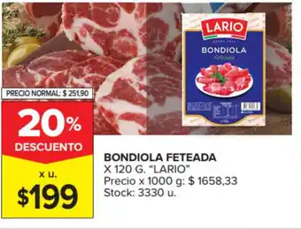 Carrefour Market Lario Bondiola Feteada 120g oferta