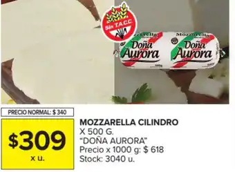Carrefour Market Doña Aurora Mozzarella Cilindro 500g oferta