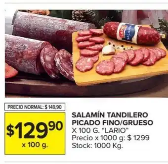 Carrefour Market Lario Salamín Tandilero Picado Fino/Grueso x100g oferta
