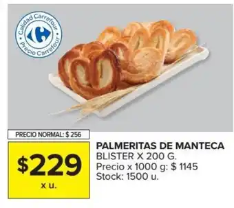 Carrefour Market Palmeritas De Manteca x200g oferta