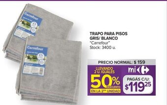 Carrefour Market Carrefour Trapo Para Pisos Gris/Blanco oferta