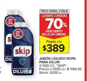 Carrefour Skip Jabón Líquido Ropa Para Diluir x500cc oferta