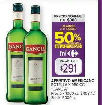 Carrefour Gancia Aperitivo americano x 950 cc oferta