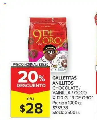 Carrefour 9 De Oro Galletitas Anillitos x120 g oferta