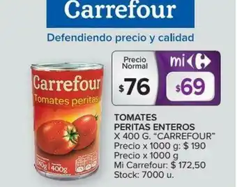 Carrefour Carrefour Tomates Peritas Enteros x400 g oferta