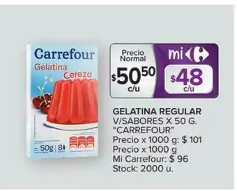 Carrefour Carrefour Gelatina Regular x50g oferta