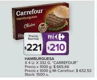 Carrefour Carrefour Hamburguesa x4u x332g oferta