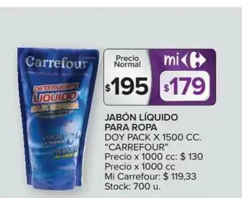 Carrefour Carrefour Jabón Líquido Para Ropa x1500cc oferta