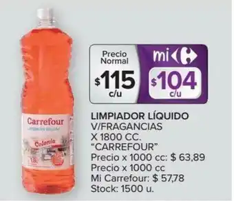 Carrefour Carrefour Limpiador Líquido x1800cc oferta