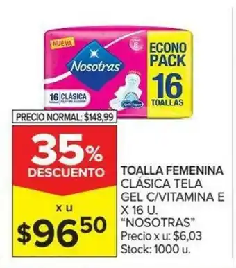 Carrefour Nosotras Toalla Femenina x16u oferta