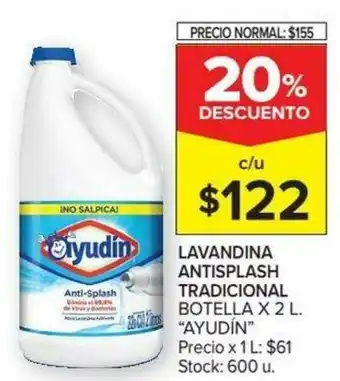 Carrefour Ayudín Lavandina Antiplash Tradicional x2L oferta