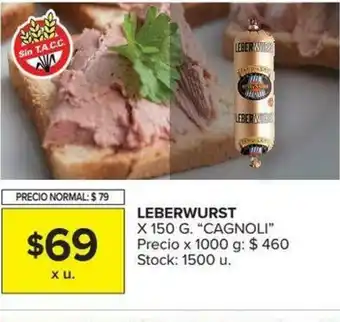 Carrefour Cagnoli Leberwurst x150g oferta