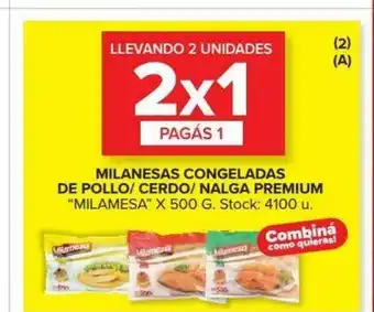 Carrefour Milamesa Milanesas Congeladas De Pollo/Cerdo/ Nalga Premium x500g oferta