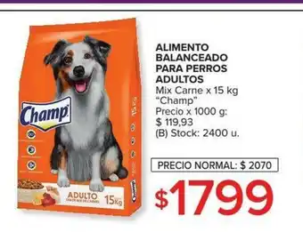 Carrefour Champ Alimento Balanceado Para Perros Adultos x15kg oferta