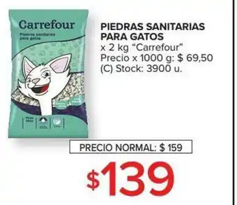 Carrefour Carrefour Piedras Sanitarias Para Gatos x2kg oferta