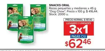 Carrefour Dog Chow Snacks Oral x45g oferta