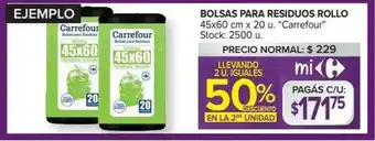 Carrefour Carrefour Bolsas Para Residuos Rollo 45x60cm x20u oferta