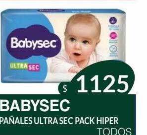 Masivos Babysec pañales ultra sec pack hiper oferta